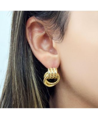 Gold Doorknocker Stud Earring 14K Gold-Plated Sterling Silver