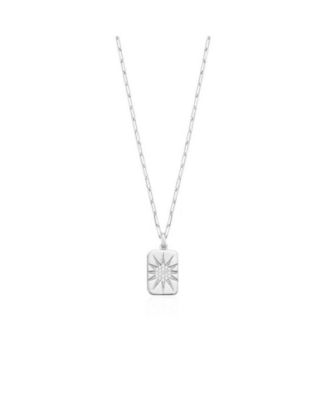 Starburst Locket Necklace Sterling Silver