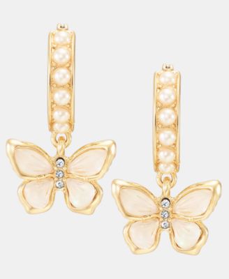 Charter Club Butterfly Hoop Drop Earrings Macys Exclusive - Gold 14$