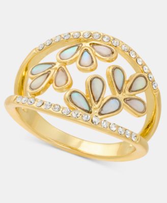 Mother-of-Pearl & Cubic Zirconia Ring