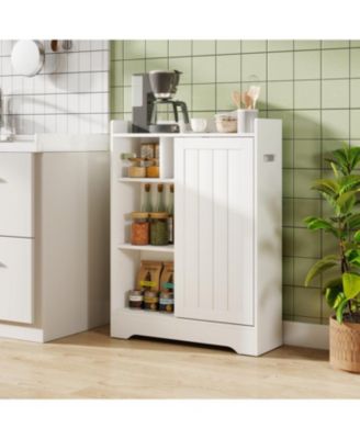 Narrow Floor Bathroom Cabinet with Toilet Paper Storage