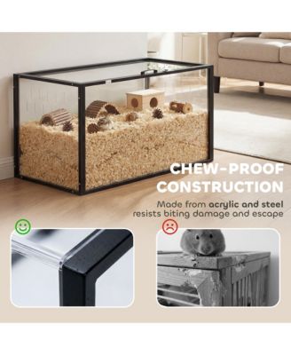 Large Acrylic Hamster Cage, Chewproof Guinea Pig Cage