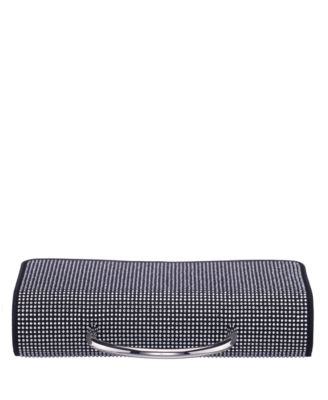 Elongated Crystal Magnetic Snap Satchel Bag