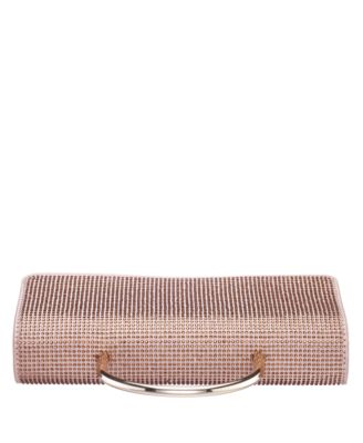 Elongated Crystal Magnetic Snap Satchel Bag