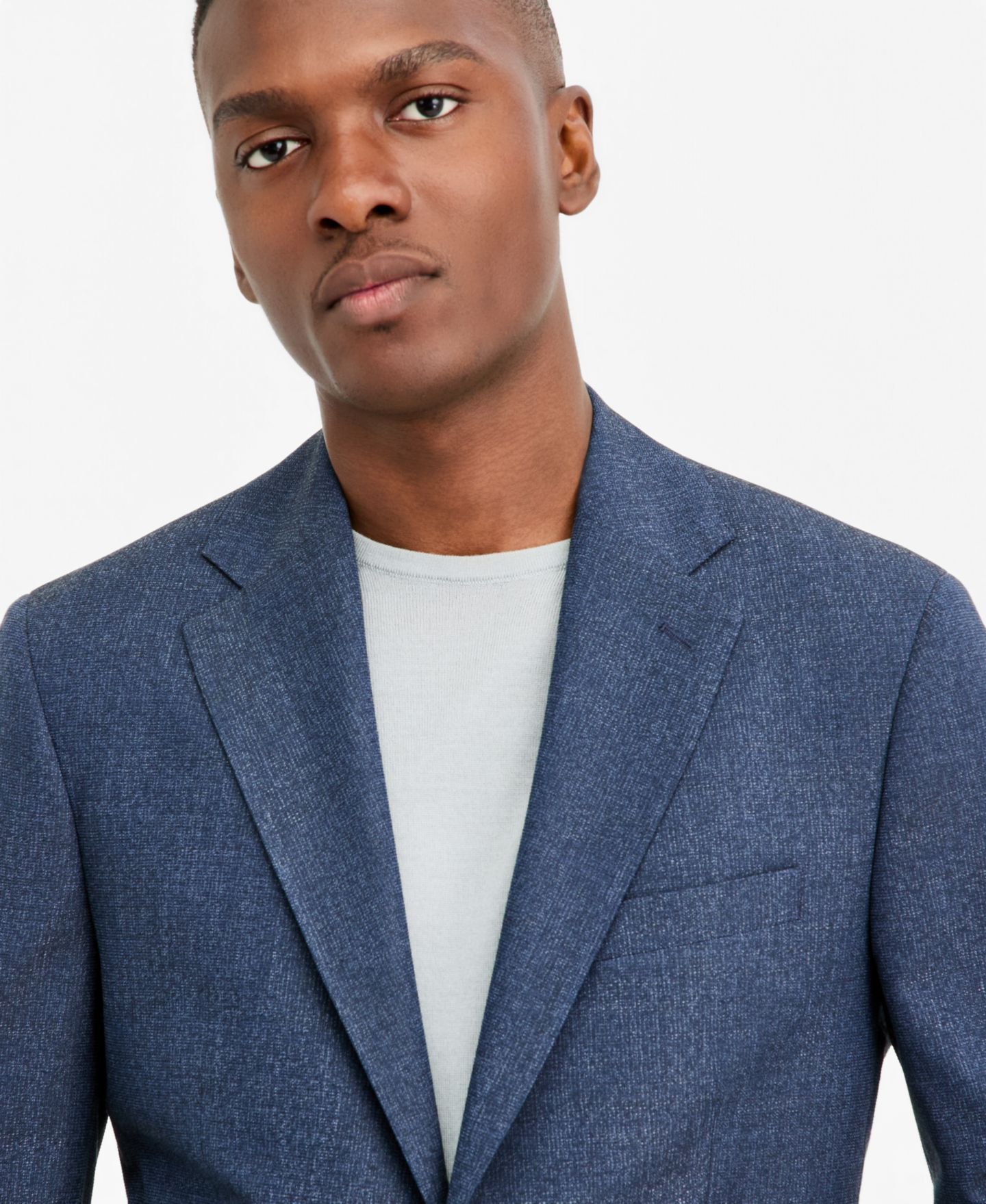 Мужской пиджак Calvin Klein Slim-Fit Textured Sport Coat, цвет: Синий — фото 3