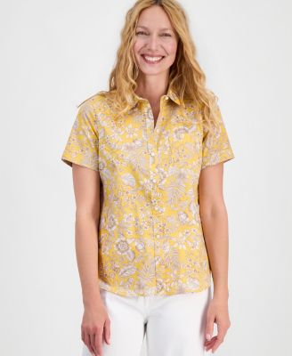 Women's Cotton Floral Camp Shirt 