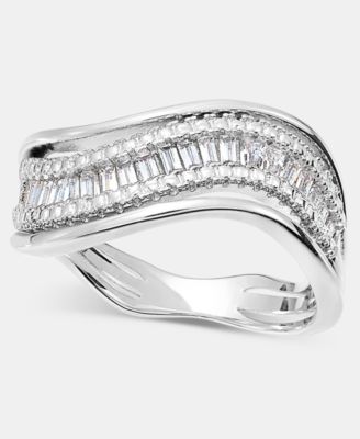 Cubic Zirconia Wavy Band Ring
