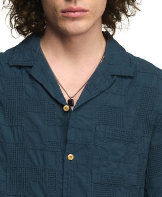 Men's Novelty Textured Camp Collar Shirt