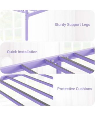 Metal Bed Frame - Headboard and Footboard with Iron Heart Design, Platform Bed for Boys and Girls, No Box Spring Needed