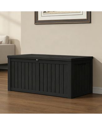 150 Gallon Patio Waterproof Resin Deck Box Lockable Outdoor Storage Garden Tools