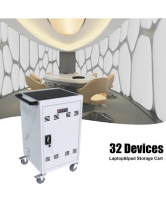 Mobile Charging Cart And Cabinet For Tablets Laptops 32-Device.