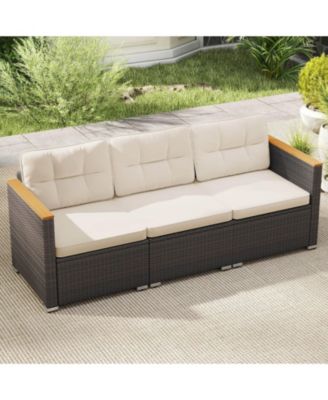 3 Seat PE Rattan Outdoor Sofa Patio Furniture Couch