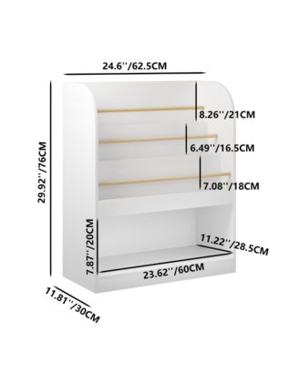 Wooden Book Display & Toy Organizer - Multi-Tier Children s Bookcase with Open Storage for Kids Room, Nursery, Kindergarten