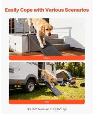 71" Folding Dog Ramp 17" Wide, Non-Slip Surface, Supports up to 250 lbs