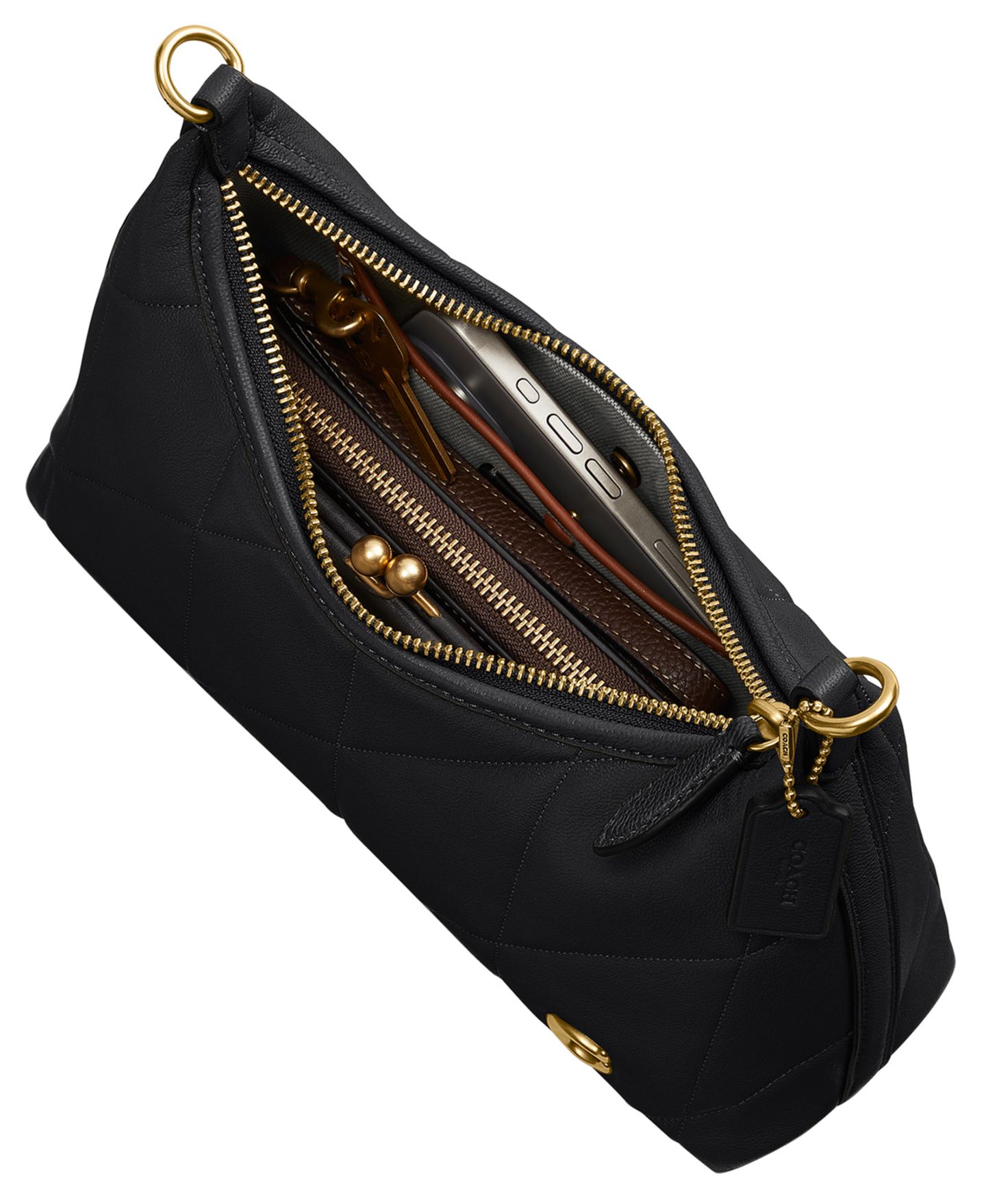 Женская сумка COACH Juliet Small Soft Quilted Leather Shoulder 25, цвет: Латунный / Чёрный — фото 10