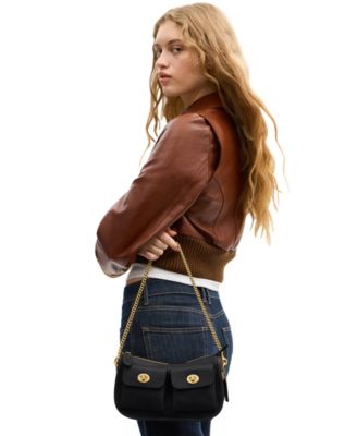 Waverly Small Leather Twin Turnlock Shoulder Bag