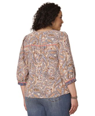 Plus Size Notch-Neck Top