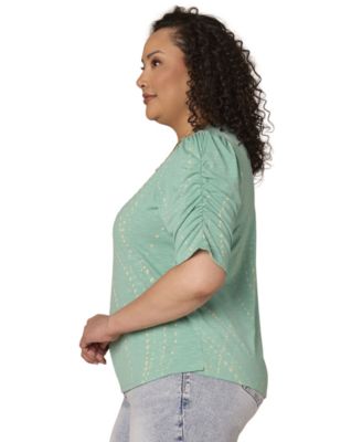 Plus Size Scoop Neck Printed Top
