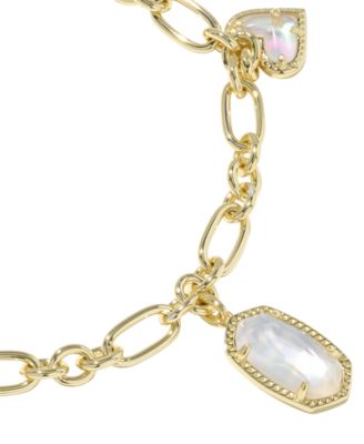 Multi-Stone & Imitation Pearls Icon Charm Bracelet