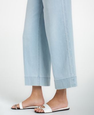 Petite Stride Crop Wide-Leg Jeans