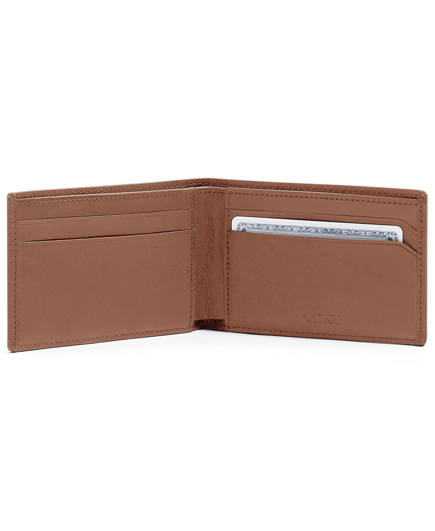 Мужской кошелёк TUMI Slim Single Billfold Wallet, цвет: Коньячный — фото 2