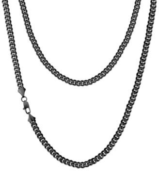 Men's Black Plated 20" Stainless Steel Miami Cuban Chain Necklace