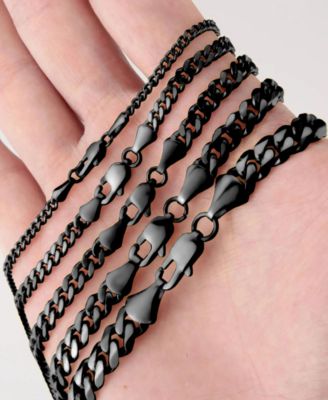 Men's Black Plated 22" Stainless Steel Miami Cuban Chain Necklace