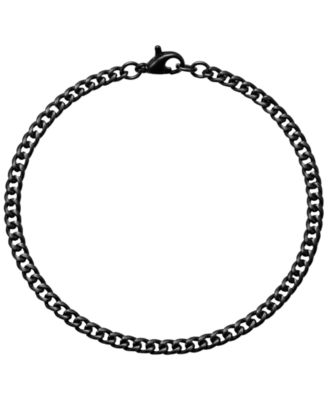 Men's 9" Black Plated 316L Stainless Steel Curb Chain Bracelet