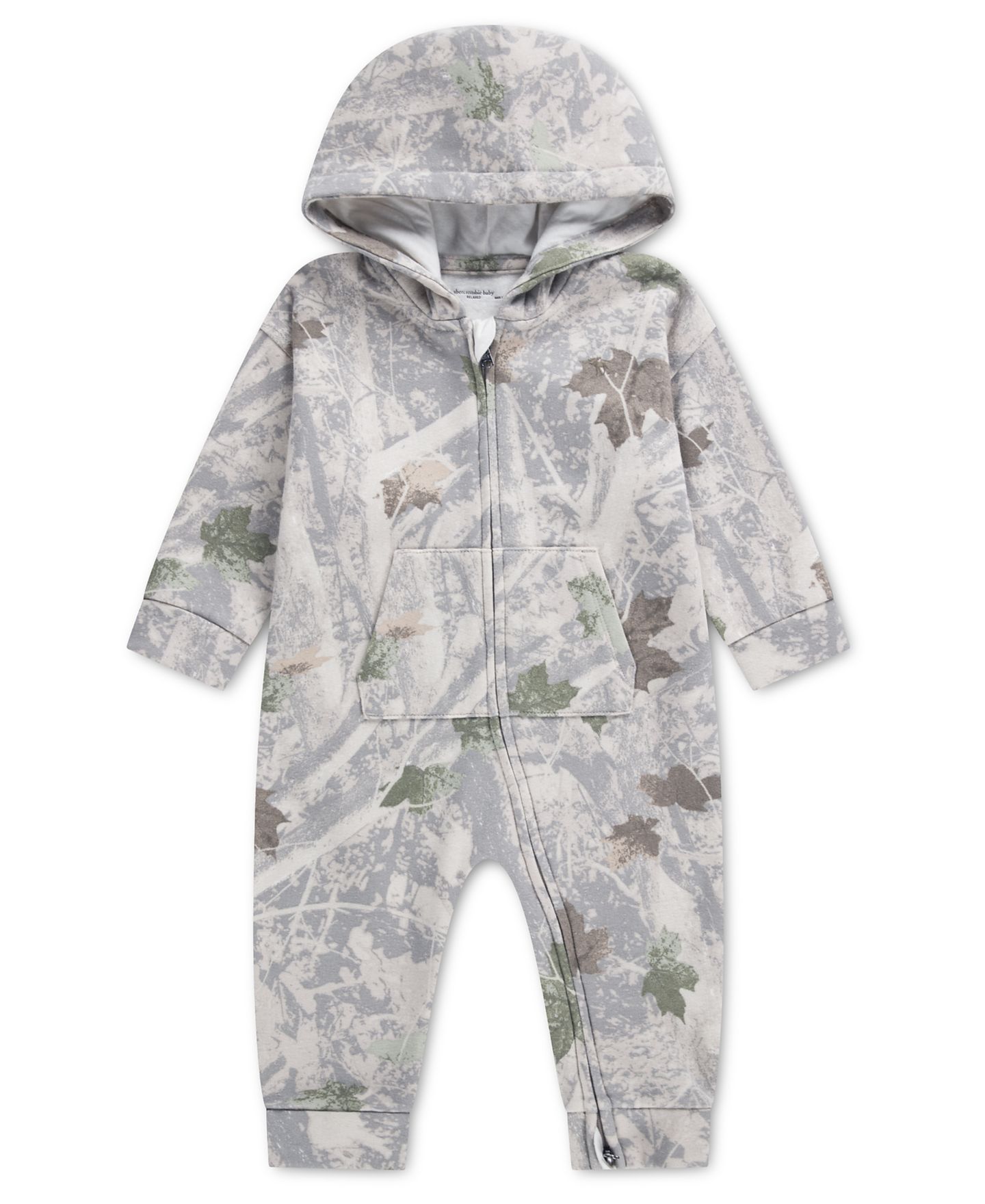 Детский комбинезон abercrombie kids Printed Essentials с принтом, для мальчика, цвет: Зелёный — фото 1