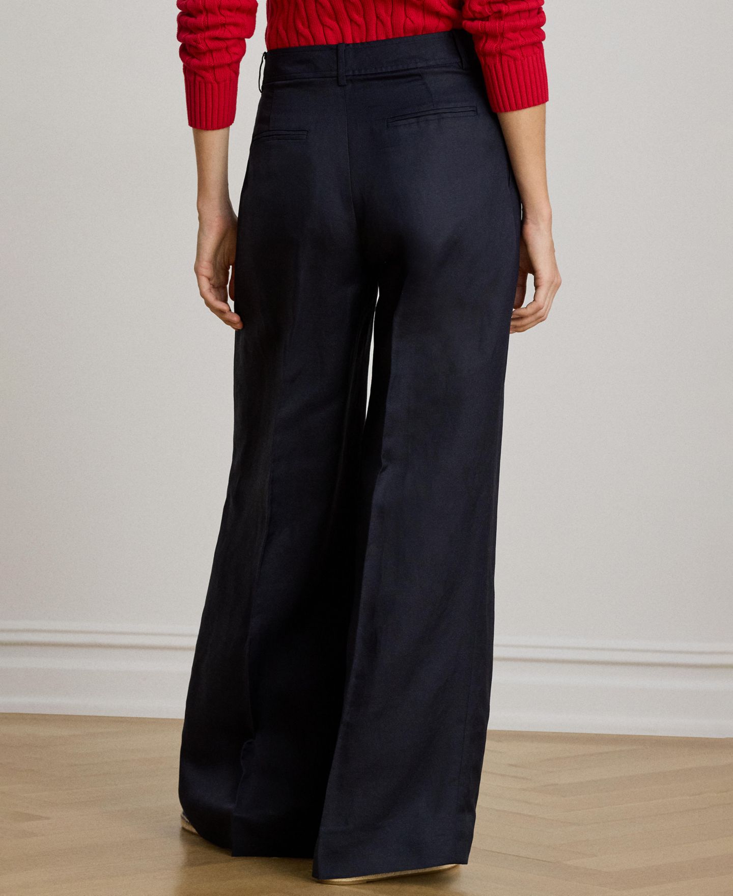 Женские брюки Lauren Ralph Lauren Twill Wide-Leg, цвет: Тёмно-синий — фото 5
