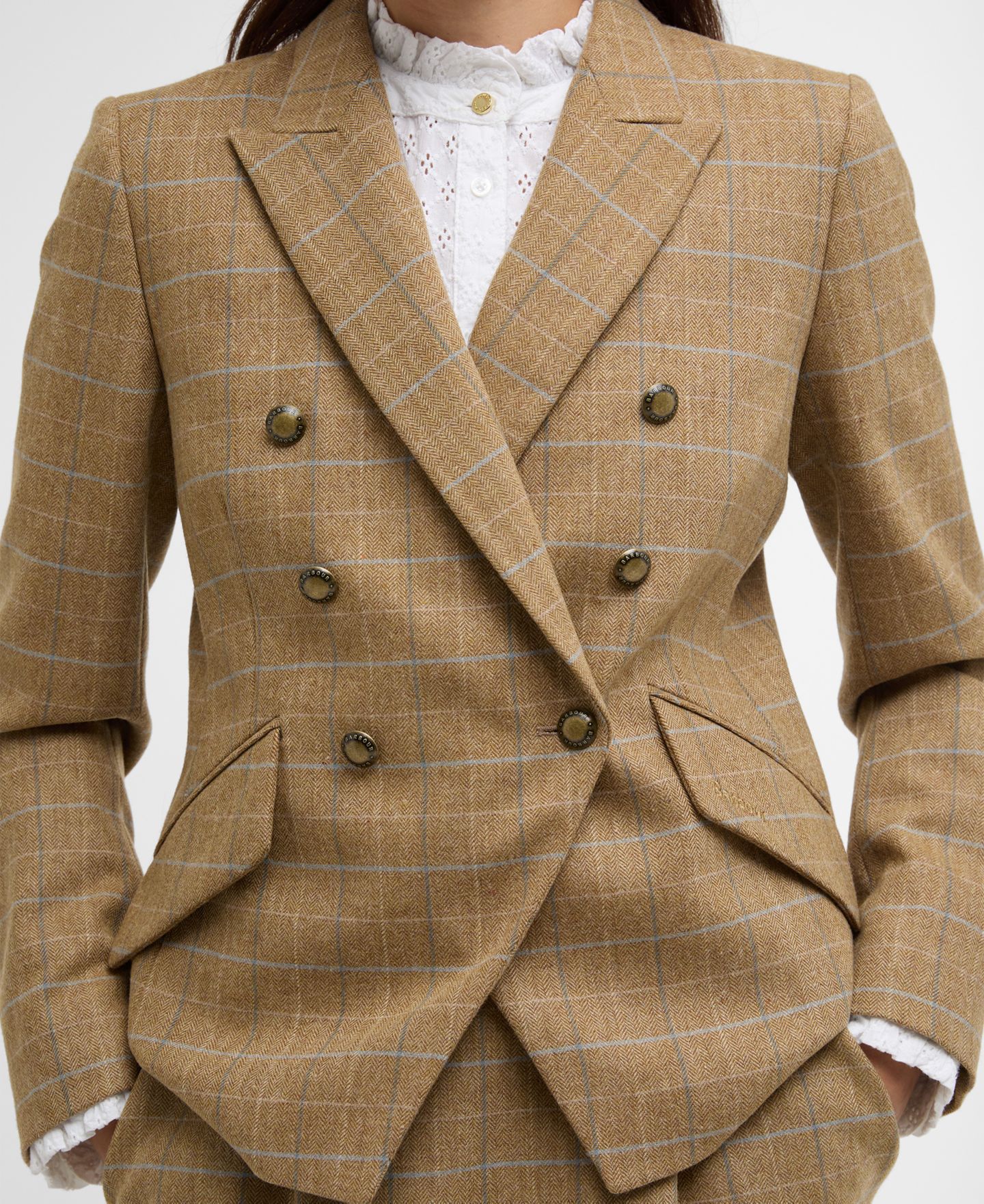 Женский пиджак Barbour Long-Sleeve Wisteria Tailored Blazer, цвет: Мягкий синий — фото 3