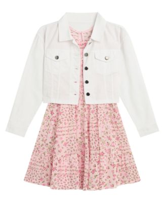 Girls' 7-16 Long-Sleeve Trucker Jacket and Dress, 2-Piece Set