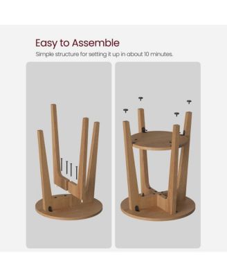 Round End Table With Lower Shelf For Small Spaces