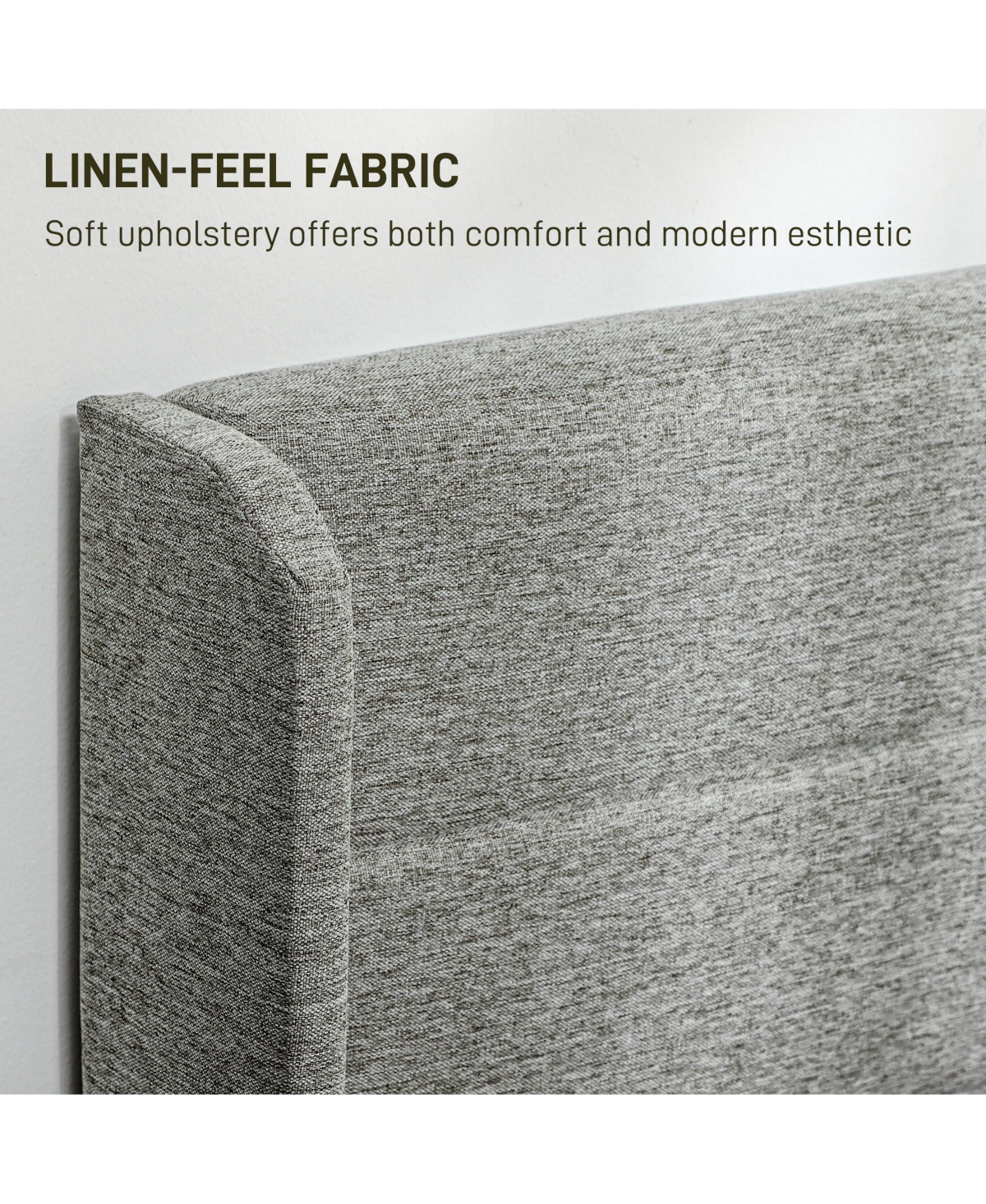 Homcom Queen Bed Frame with Headboard, Led Lights, Charging Station,