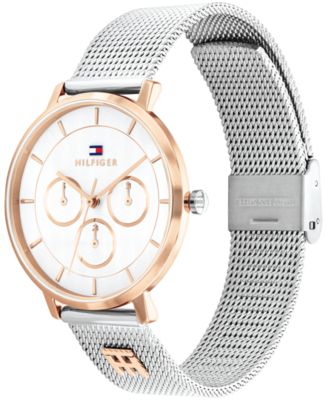 Women's Multifunction Two Tone Stainless Steel Mesh Bracelet Watch, 36mm