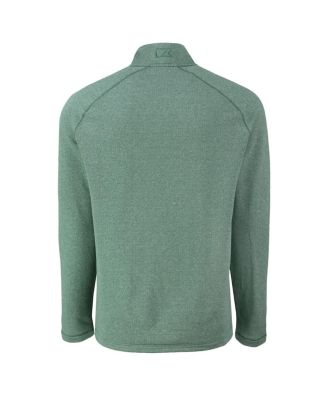 Men's Heather Green Green Bay Packers Peshastin Eco Fleece Tri-Blend Raglan Quarter-Zip Jacket