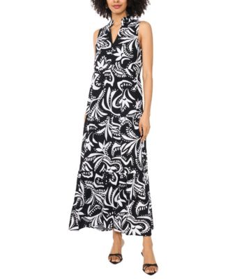 vince camuto tiered maxi dress VINCE CAMUTO Puff Sleeve Tiered Maxi Dress