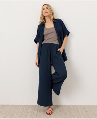 Women's Organic Cotton Coastal Double Gauze Oversized Shirt