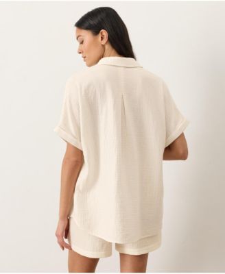 Women's Organic Cotton Coastal Double Gauze Oversized Shirt