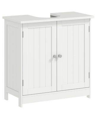 23.5 Inch Under Sink Bathroom Cabinet, MDF Vanity with Adjustable Shelf for Pedestal Sink Storage