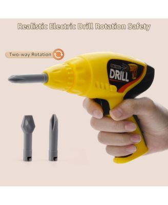 37-Piece Kids Workbench with Realistic Electric Drill, Pretend Play Tool Set for Ages 3-6