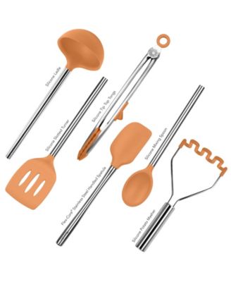 Utensil 6-Pc. Silicone with Steel Handles Set