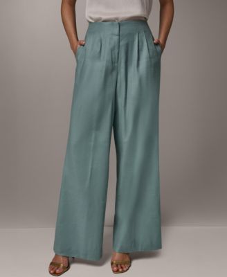 Women's Pleated Wide-Leg Pants