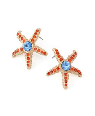 Faux Stone Starfish Stud Earrings