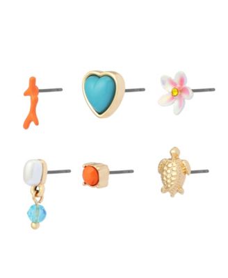 Faux Stone Beachy Stud Earring Set