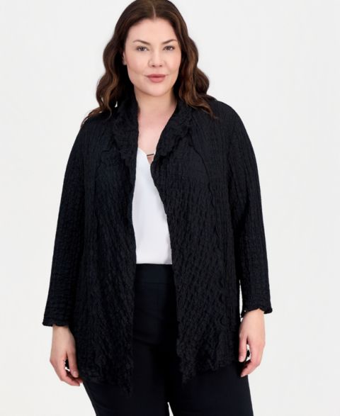 Женские куртки Kasper Plus Size Textured Open-Front Jacket