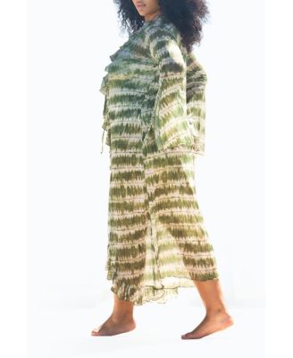 Women's Curve Tie Dye Ruffle Resort Kaftan