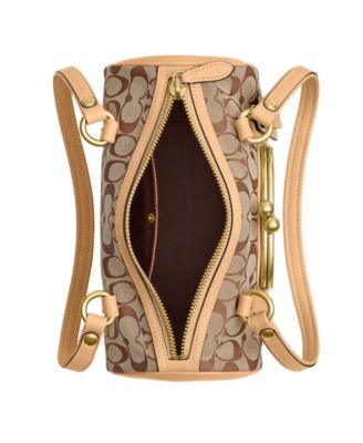 COACH Kisslock Small Signature Jacquard Barrel Shoulder Bag 28