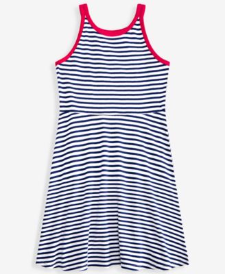 Girls' XS-XL Striped Cotton Tank Dress