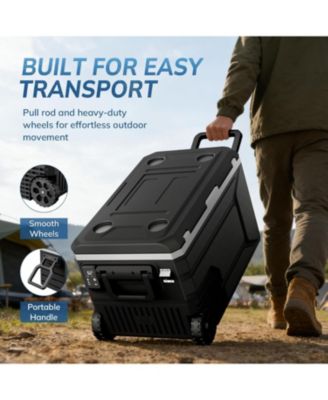 68QT Portable Car Refrigerator with Wheels